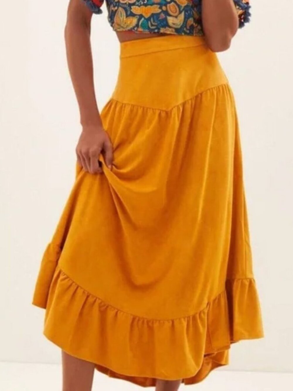 Anthropologie Faux Suede Maxi Skirt - Size Large